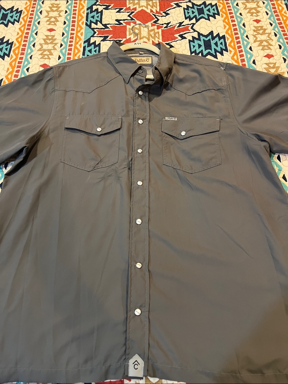 RAFTER C  Men's Short-Sleeve Button-Down Shirt - Gray